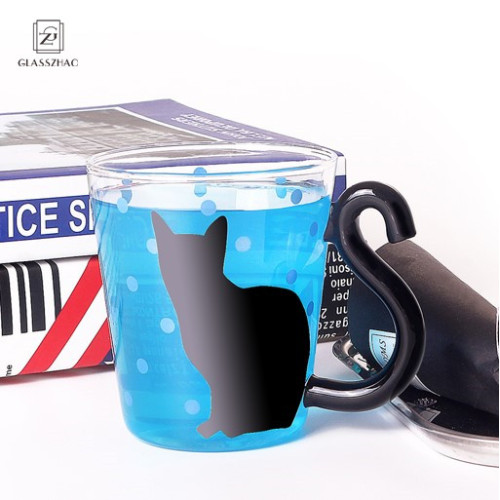 Glassware single wall cat design  glass cup