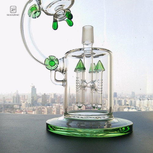 Big Bong Green Water Pipe Bubbler Recycler Smoking Hookah Microscope Heady