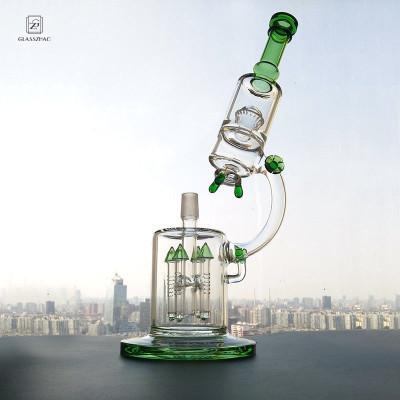 Big Bong Green Water Pipe Bubbler Recycler Smoking Hookah Microscope Heady