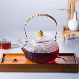 Delicate style glass tea pot