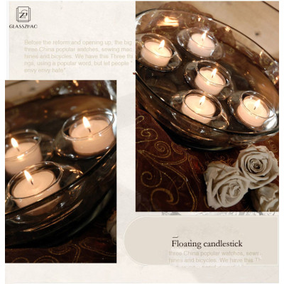 Clear Glass Floating Bowl Tealight Candle Holders