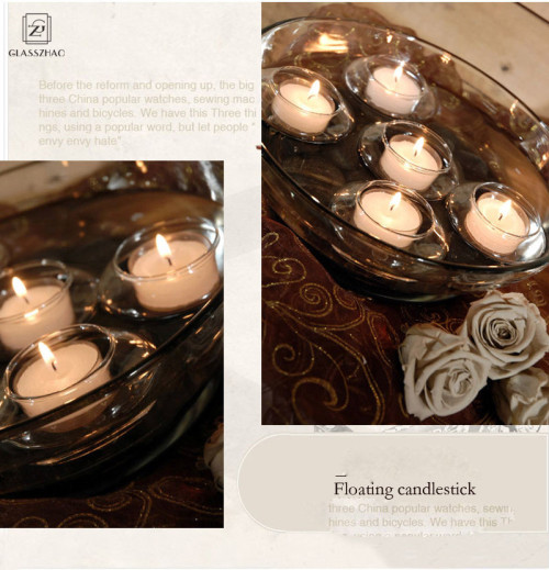 Clear Glass Floating Bowl Tealight Candle Holders