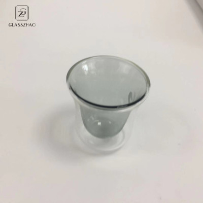 Transparent Black Double Wall Cup Glass Coffee Mugs