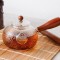 Hot sale!!300ml High Borosilicate Exotic Glass Tea Pot Glass Tea Set Glass Pot With Wooden Handle Infuser Teapot Customized Logo