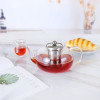 borosilicate glass clear tea pot set with stainless infuser lid tea maker and tea teapot set glass cups pot set