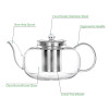 borosilicate glass clear tea pot set with stainless infuser lid tea maker and tea teapot set glass cups pot set