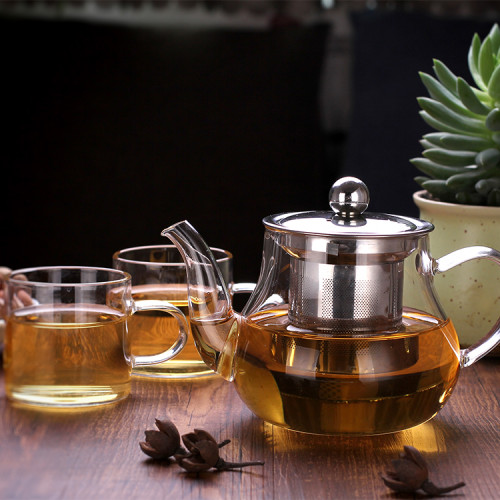High Borosilicate Heat Resistant Classical Glass Transparent Coffee Tea Pot With Handle