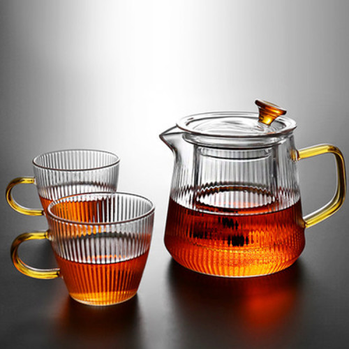 heat resistant  glass teapot infuser tea pot glass with infuser clear glass tea set