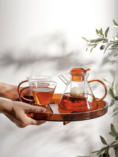 2021 HOT SALES hand made heat resistant borosilicate glass teapot glass tea set glass pot