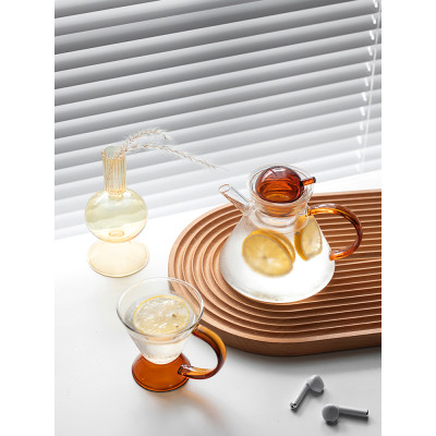 2021 HOT SALES hand made heat resistant borosilicate glass teapot glass tea set glass pot