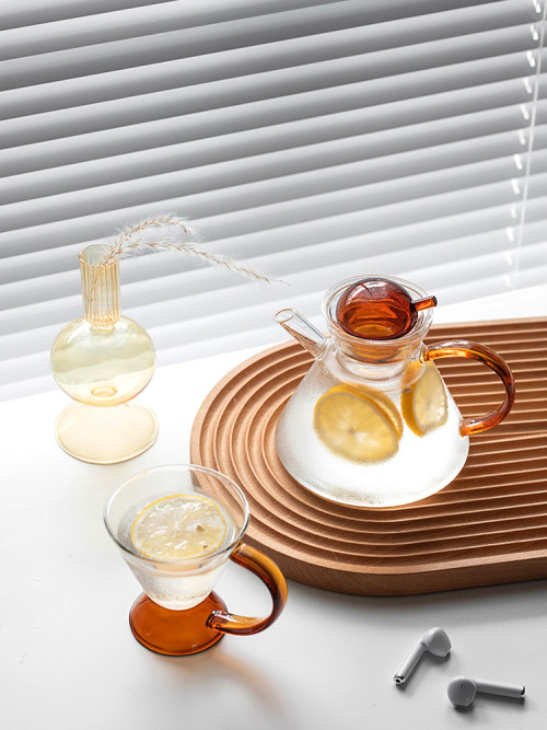 2021 HOT SALES hand made heat resistant borosilicate glass teapot glass tea set glass pot
