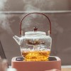 Coffee Pot Glass Teapot with Infuser Heat Resistant Glass Tea Pot Coffee & Tea Sets Round Shape 800ml