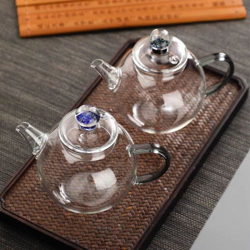 The new retro Starry Sky cover glass Flower Tea with black glass mini heating teapot