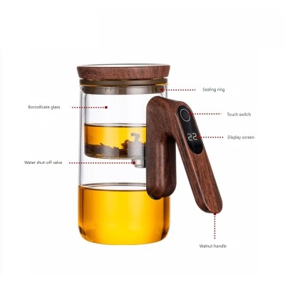 2023 New Magnetic intelligent timing teapot full glass inner tank automatic filter tea infuser