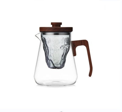 2023 Glass mountain view Household glass teapot thickened high temperature tea water separation brewing tea