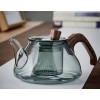 Factory wholesale new model Spot sale of wooden handle herbal teapots High borosilicate glass boiling teapot