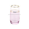 Hot Sale glass tea cup Tumbler With Golden Rim Customized Color Box 380ml Decorative Glass Tea