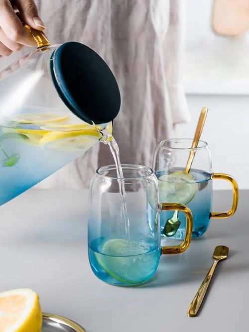 Glass Pitcher with BPA Free Silicone Lid Iced Tea Pitcher Water Jug For Hot Cold Water Ice Tea Wine Coffee Milk and Juice Use