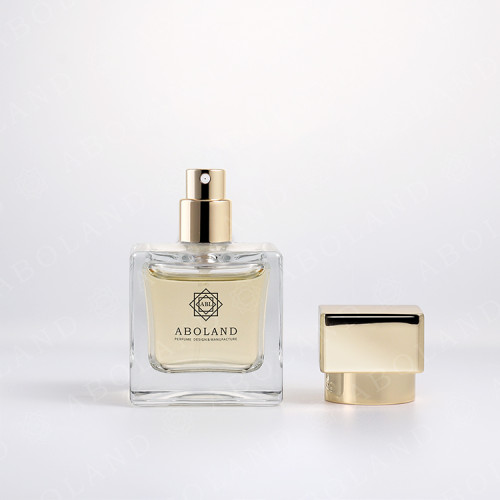 Golden Color Perfume Bottle with Zamac Cap Series Square Glass Perfume Bottle for slaes