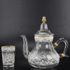 Wholesale glassware Glass Water Set Food Grade nordic drinkware Pitcher Set With Lid tea pot and teacup