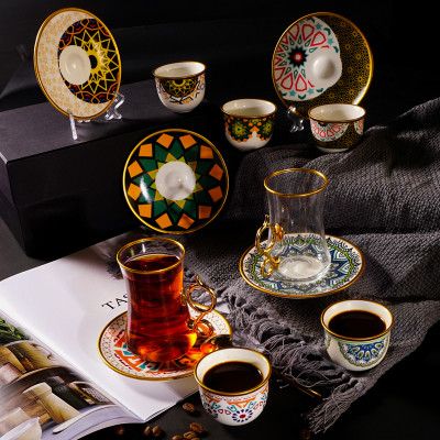 QYD Wholesale Arabic Coffee Cup With Phnom Penh Coffee Glass Cups Set