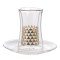 Hot Sale Popular Gold Decal Design Double Wall Glass Arabic Coffee Cup With Saucer Heat Resistant Glass Tea Tumbler