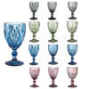 2023 Hot Sale Vintage Cocktail Wine Glass Cups Golden Edge Multi Colored Glassware Wedding Party Green Blue Purple Pink Goblets