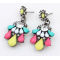 Fluorescence Flower Dangle Chandelier earrings Stud With Crystal Rhinestone