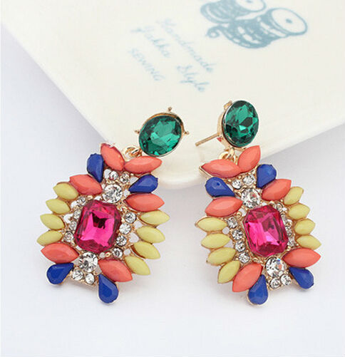 Special design stud earrings, Colorful casual earrings for women