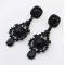 Vintage Antique Style Big Black Dangle Chandelier Drop Pierce Stud Earrings