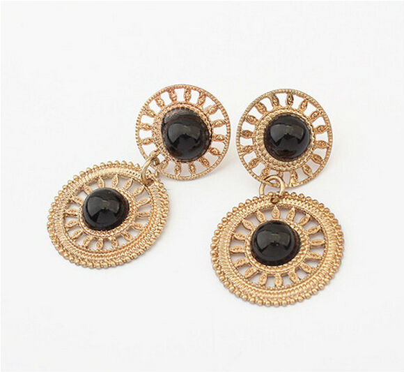 Trendy Round Hollow Stud Earrings For Women Party Jewelry