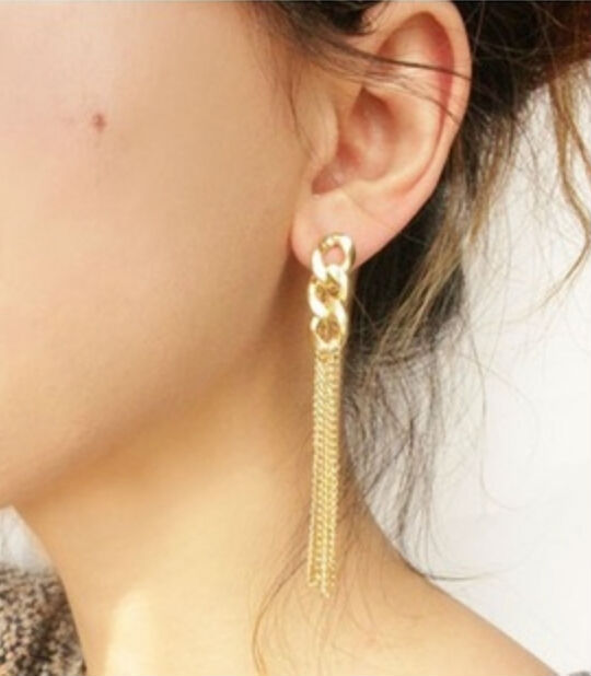 women popular celebrity chain tassel earrings