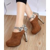 2013 new Europe and the United States sexy serpentine ankle boots high-heeled suede shoes