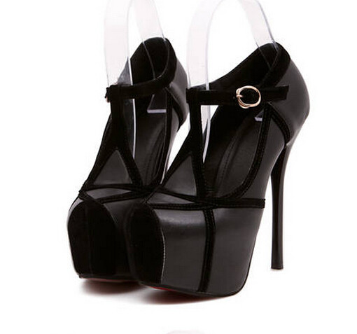 platform pumps Fashion sexy high-heeled shoes thin heels round toe platform shoes