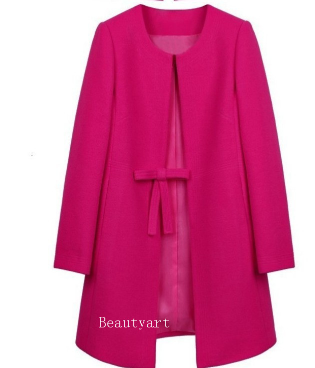 Women Faux Cashmere Coat Outerwear For lady slim trench coat