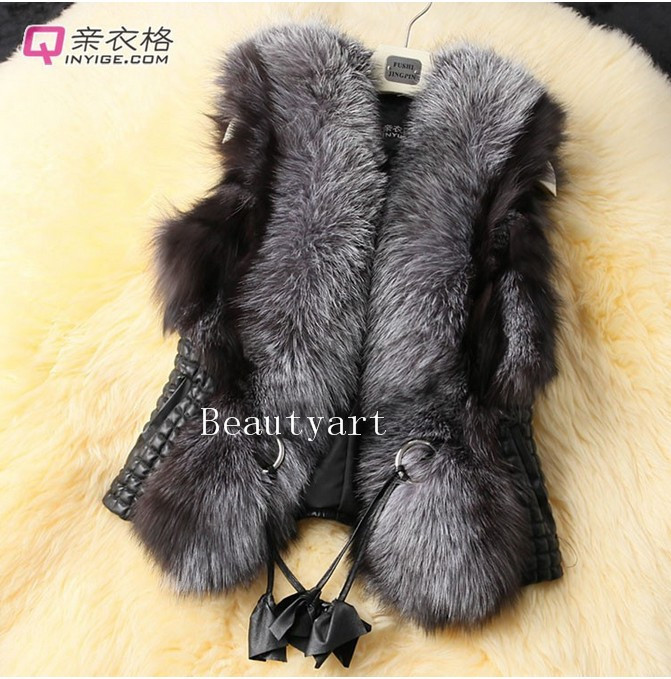 women coat fur vest leather vest outerwear plus size