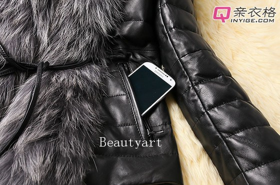 2014 Female imitate Fox Fur Coat Leather Outerwear Overcoat Women