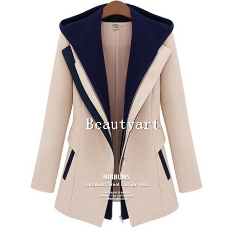 Fashion Street Jackets Women 2014 Spring Slim Faux Two Piece Patchwork Blazer Casual Coats
