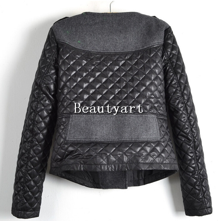 Womens Fashion Cool Long Sleeve Coat Quilted Asymmetric Zip Jacket