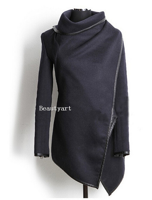 2014 New Style Winter Women Overcoat Fashion Trench Coat Long Zipper Worsted O-neck Full Pockets Solid Jacket
