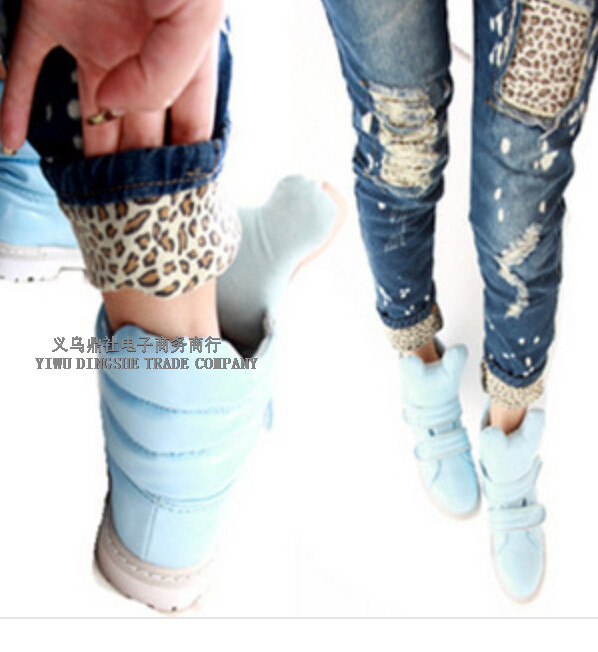 New Fashion Women Girl Leopard Slim Pencil Jeans Pants Trousers