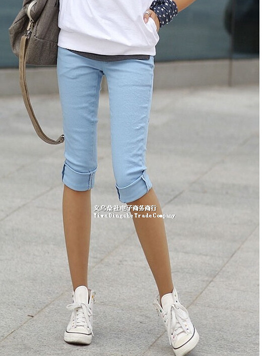 ashion Summer Korean Slim Elastic Capris short Pants Trousers JH-KZ-031