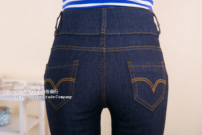 Fashion Pants Women Skinny Jeans High Waist Jeans Women Single Breasted 27101