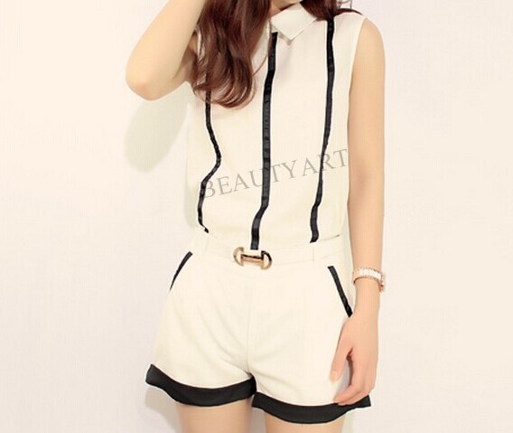 2014 korean version temperament fashion tops and shorts two piece set