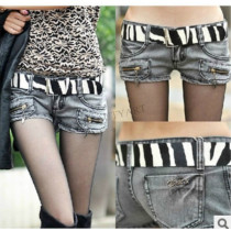 2014 New Korean trendy double zipper fashion jeans pants ladies all-match shorts pants