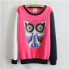 The new Korean thickened fleece double color Owl cartoon hoody - Ladies Hoody sweater wholesale