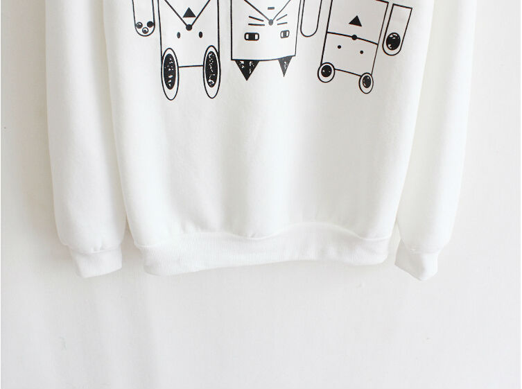 2014 new Japanese Korean cartoon Lapel shirt fleece hoodies women thickened sweater