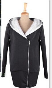 2014 Korean women hoodies coat zip up outwear sweater LM-HD-015