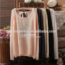Hot sale New Brand Sweater Women bowknot Large size Loose long sleeves Knitted Cardigan JH-SW-011