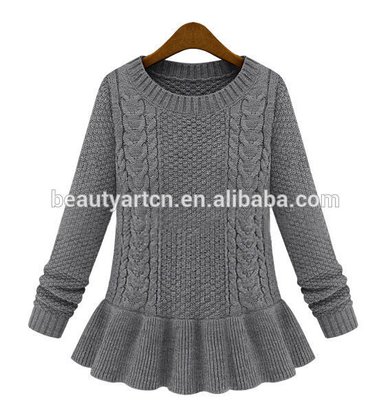 2014 autumn fashion vintage skirt twist o-neck sweater women pullover JH-SW-013